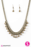 Paparazzi "Unchained METAL-dy" Brass Necklace & Earring Set Paparazzi Jewelry