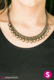 Paparazzi "Unchained METAL-dy" Brass Necklace & Earring Set Paparazzi Jewelry