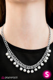 Paparazzi "Unchained METAL-dy" White Necklace & Earring Set Paparazzi Jewelry