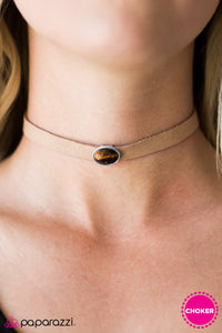Paparazzi "Unleash Your Inner Beast" Brown Choker Necklace & Earring Set Paparazzi Jewelry
