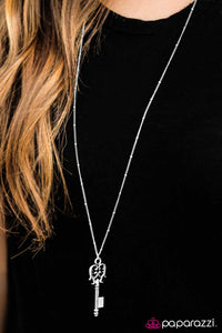 Paparazzi "Unlock Your Dreams" Silver Necklace & Earring Set Paparazzi Jewelry
