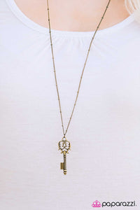 Paparazzi "Unlock Your Dreams" Brass Necklace & Earring Set Paparazzi Jewelry