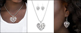 Paparazzi "FILIGREE Your Heart With Love" Silver Necklace & Earring Set Paparazzi Jewelry