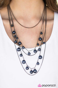 Paparazzi "Up Close and Personal - Blue" Necklace & Earring Set Paparazzi Jewelry