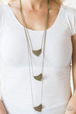 Paparazzi "Uphill Battle" Brass Necklace & Earring Set Paparazzi Jewelry