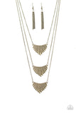 Paparazzi "Uphill Battle" Brass Necklace & Earring Set Paparazzi Jewelry