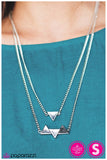 Paparazzi "Ups and Downs" Silver Necklace & Earring Set Paparazzi Jewelry