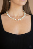 Paparazzi "Uptown Opulence” White Necklace & Earring Set Paparazzi Jewelry
