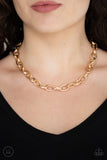 Paparazzi "Urban Uplink” Gold Choker Necklace & Earring Set Paparazzi Jewelry