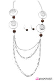 Paparazzi "Utter Amazement" Brown Necklace & Earring Set Paparazzi Jewelry