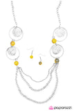 Paparazzi "Utter Amazement" Yellow Necklace & Earring Set Paparazzi Jewelry