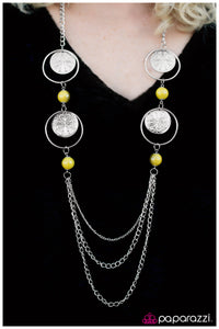 Paparazzi "Utter Amazement" Yellow Necklace & Earring Set Paparazzi Jewelry