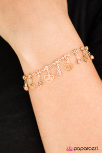 Paparazzi "Valentine Wishes" Gold Bracelet Paparazzi Jewelry