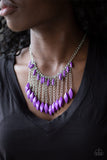 Paparazzi "Venturous Vibes" Purple Necklace & Earring Set Paparazzi Jewelry