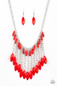 Paparazzi VINTAGE VAULT "Venturous Vibes" Red Necklace & Earring Set Paparazzi Jewelry