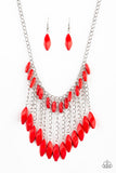 Paparazzi VINTAGE VAULT "Venturous Vibes" Red Necklace & Earring Set Paparazzi Jewelry