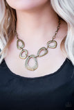 Paparazzi "Very CAVE-alier - Brass" Necklace & Earring Set Paparazzi Jewelry