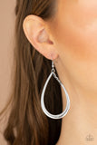 Paparazzi "Very Enlightening” Silver Hematite Rhinestone Teardrop Earrings Paparazzi Jewelry