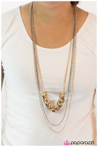 Paparazzi "VIP" Gold Necklace & Earring Set Paparazzi Jewelry