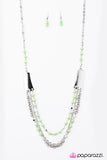 Paparazzi "Vivacious Vibes" Green Necklace & Earring Set Paparazzi Jewelry