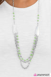 Paparazzi "Vivacious Vibes" Green Necklace & Earring Set Paparazzi Jewelry