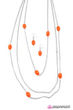 Paparazzi VINTAGE VAULT REPO "Voodoo Vixen" Orange Necklace & Earring Set Paparazzi Jewelry