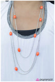 Paparazzi VINTAGE VAULT REPO "Voodoo Vixen" Orange Necklace & Earring Set Paparazzi Jewelry