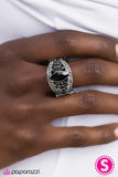 Paparazzi "Waiting for My Prince" Black Ring Paparazzi Jewelry