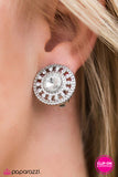 Paparazzi "WALTZ New With You?" White Clip On Earrings Paparazzi Jewelry