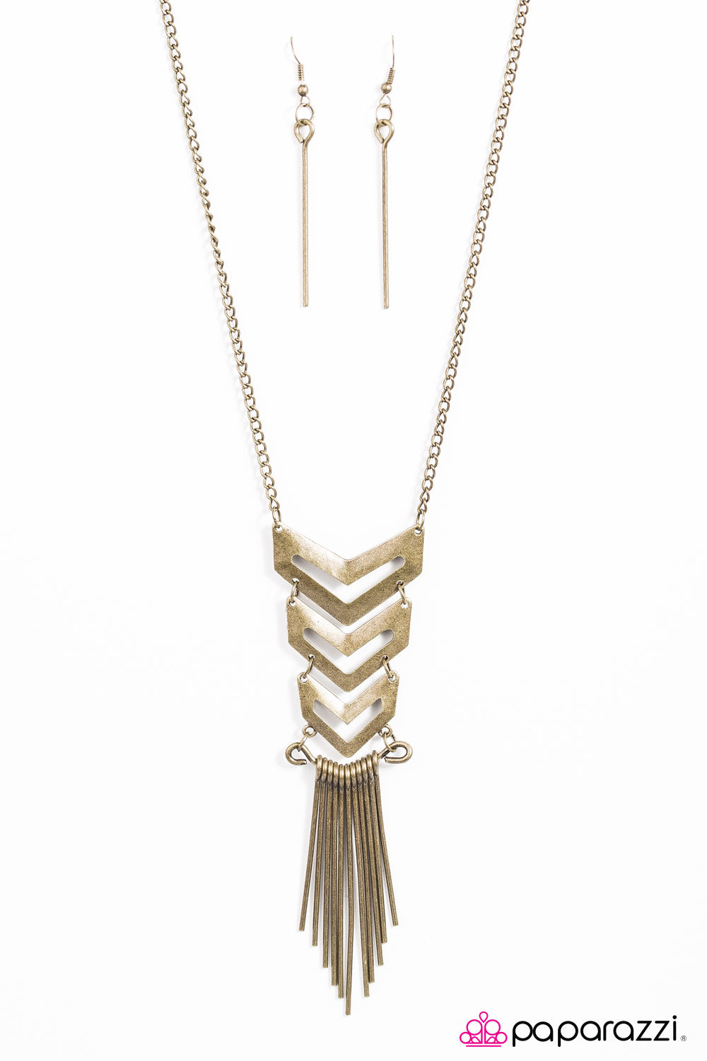 Paparazzi "Warning Signal Brass" necklace