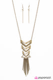 Paparazzi "Warning Signal - Brass" necklace Paparazzi Jewelry