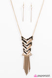 Paparazzi "Warning Signal" Gold Necklace & Eararing Sset Paparazzi Jewelry