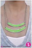 Paparazzi "Warped Tour" Green Necklace & Earring Set Paparazzi Jewelry