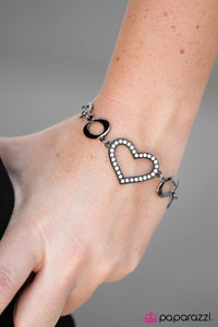 Paparazzi "Wearing My Heart on My Sleeve" Black Bracelet Paparazzi Jewelry