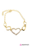 Paparazzi "Wearing My Heart on My Sleeve" Gold Bracelet Paparazzi Jewelry