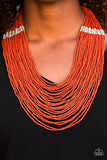 Paparazzi "We Got The BEAD!" Orange Necklace & Earring Set Paparazzi Jewelry