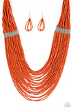 Paparazzi "We Got The BEAD!" Orange Necklace & Earring Set Paparazzi Jewelry
