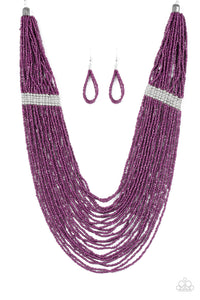 Paparazzi "We Got The BEAD!" Purple Necklace & Earring Set Paparazzi Jewelry