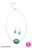 Paparazzi "Western Cameo" Blue Necklace & Earring Set Paparazzi Jewelry