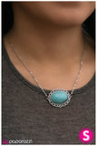 Paparazzi "Western Cameo" Blue Necklace & Earring Set Paparazzi Jewelry