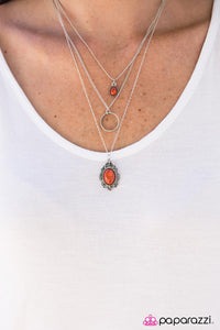 Paparazzi "Western Fairytale" Orange Necklace & Earring Set Paparazzi Jewelry