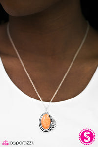 Paparazzi "Western Wildflower" Orange Necklace & Earring Set Paparazzi Jewelry