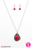 Paparazzi "Western Wildflower" Red Necklace & Earring Set Paparazzi Jewelry