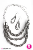 Paparazzi "What a BEAD-iful World" Silver Necklace & Earring Set Paparazzi Jewelry