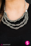 Paparazzi "What a BEAD-iful World" Silver Necklace & Earring Set Paparazzi Jewelry