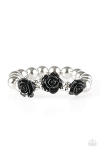 Paparazzi "What A FLEUR-t!" Black Bracelet Paparazzi Jewelry