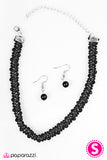 Paparazzi "What A FRILL!" Black Choker Necklace & Earring Set Paparazzi Jewelry