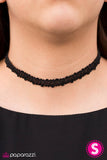 Paparazzi "What A FRILL!" Black Choker Necklace & Earring Set Paparazzi Jewelry