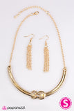 Paparazzi "Whats KNOT To Like?" Gold  Necklace & Earring Set Paparazzi Jewelry