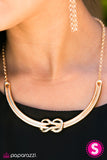 Paparazzi "Whats KNOT To Like?" Gold  Necklace & Earring Set Paparazzi Jewelry